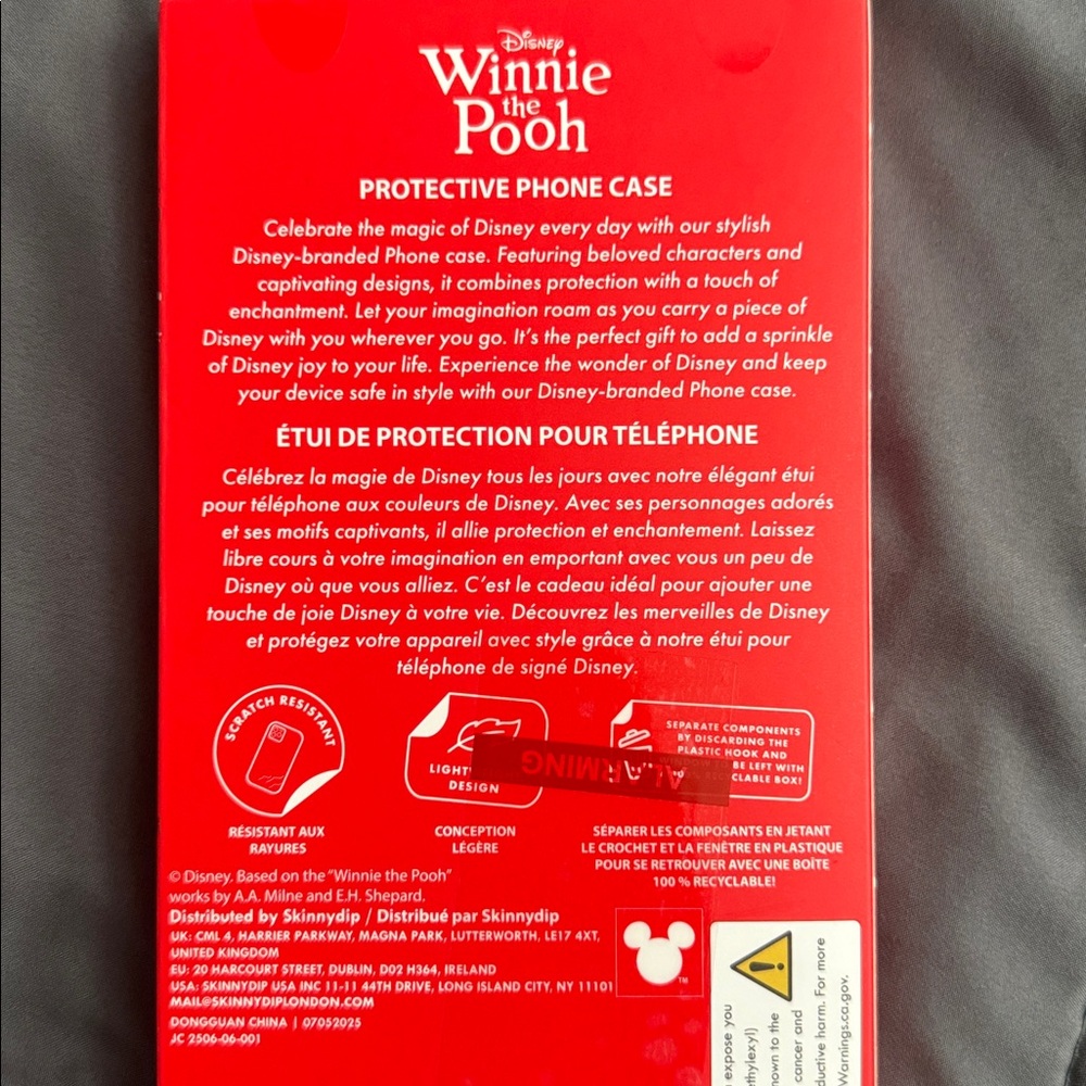 Disney Winnie the Pooh Red and White iPhone 16 Pro Max Case Christmas Holiday - Picture 2 of 4